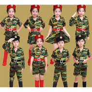 Boys Girls Army Suit Navy Sailor Dress Child Military Uniform Chorus Dance Performance Camouflage Kids Carnival Halloween Cosplay Costumes