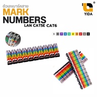 Mark Number CAT6 /CAT5E LAN Cable Markers Hard Type 10 Colors 0-9