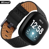 Miimall Fitbit Sense/Fitbit Versa 3 Bands Leather Strap Replacement Buckle Wrist Band for Fitbit Sense / Fitbit Versa 3
