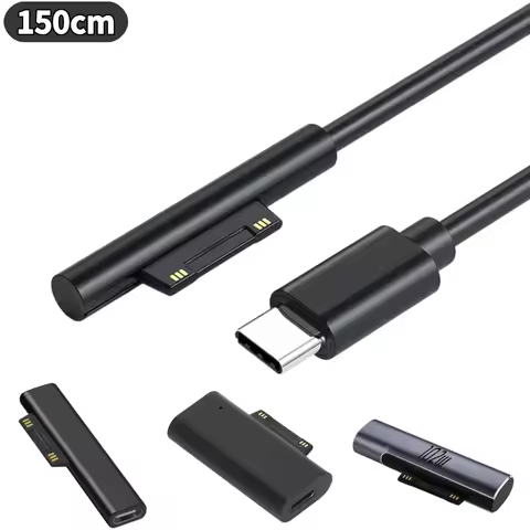 1.5m Type C Power Supply Charger Adapter for Microsoft Surface Pro 6 5 4 3 Book 2 15V 3A PD Tablet C