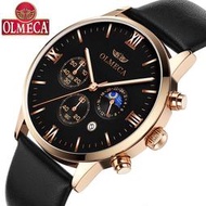 olmeca 多功能男表日曆防水男士手錶運動石英表腕錶鐘錶