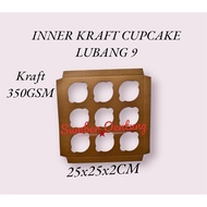 Inner KRAFT CUPCAKE Hole 9 Cardboard BOX HAMPERS SOUVENIR BOX