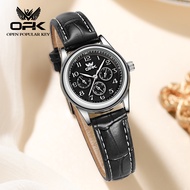 OPK Jam Tangan Perempuan Original Waterproof Quartz Analog Leather Casual Fashion Watch Women 6012