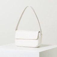[Jill by Jill Stuart] White Rattan Flap Baguette Bag - Summer Shoulder Bag