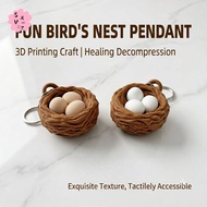 3D-Printed Bird's Nest Push Toy – Bird's Nest Button Keychain Stress-Relief Toy