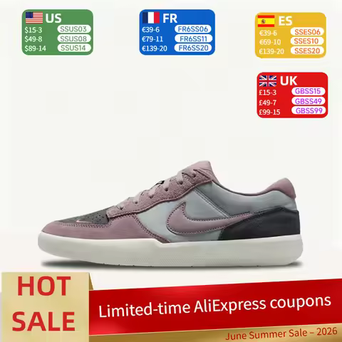 Nike SB Force 58 Retro Sports Premium Fashion Casual Low-Top Skate Shoes Unisex Grey Purple DV5477-0