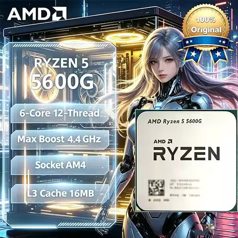 AMD Ryzen 5 5600G AMD R5 5600G CPU 6-Core 12-Thread 4.4GHz Unlocked Desktop Processor Socket AM4 Gam