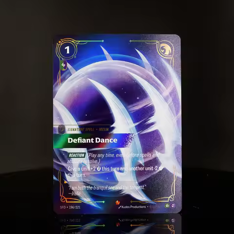 3pcs/set Defiant-Dance SFD-196 LOL Riftbound Signature Spell Card Card Play set Textured Foil Card A