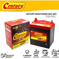 [ 55B24R | 55B24L | NS60 | NS60S | NS60L | B24R | B24L ] Century Marathoner Max | Car battery Bateri Kereta | Honda HRV