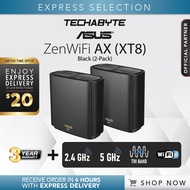 Asus ZenWiFi XT8 | AX6600 Tri-Band Mesh WiFi 6 System (Black-2PK)