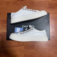 Chanel香奈兒24S徽標松糕厚底大頭鞋 低幫板鞋 37.5碼