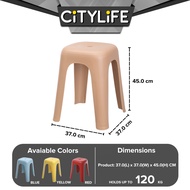 Citylife Plastic Stool Simple Modern Premium Stackable Thickened Living Room Dining Chair Stool - (Hold Up To 120kg) D-2124