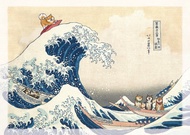 【明信片】日本浮世繪5款: 衝浪柴/貓咪/跳舞貓/雜技貓/平安青蛙