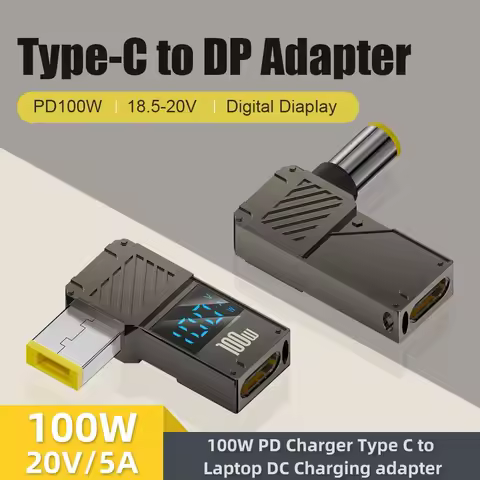 LED Display PD 100W Laptop Power Supply Adapter Charger Connector USB Type C PD to DC Jack Plug Conv