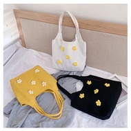 018  Korean Fashion Canvas Women Shoulder Bag Flower Sling Bag High Capacity Shopping Bag Casual Handbag