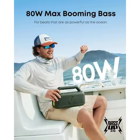 soundcore Boom 2 By Anker, Outdoor Speaker, 80W, Subwoofer, BassUp 2.0, 24H Playtime, IPX7 Waterproo