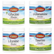 Carlson Glycine Powder, Taurine, L-Lysine Powder, L-Glutamine Powder , 3.53 oz (100 g)