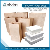 100pcs Brown Paper Bag (Takeout Meal Bag/Supot) Big Sizes