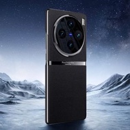 全城熱賣 - 適用於vivo X100 Pro 啟航電鍍素皮全包防摔手機殼（黑色）