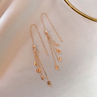 Korean LOVE pendant 18k rose gold earring