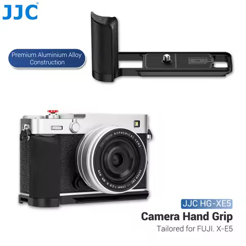 JJC Camera Grip for Fujifilm X-E5 XE5 X E5 Grip Metal Anti Slip Handgrip with SD Card Slot L Bracket