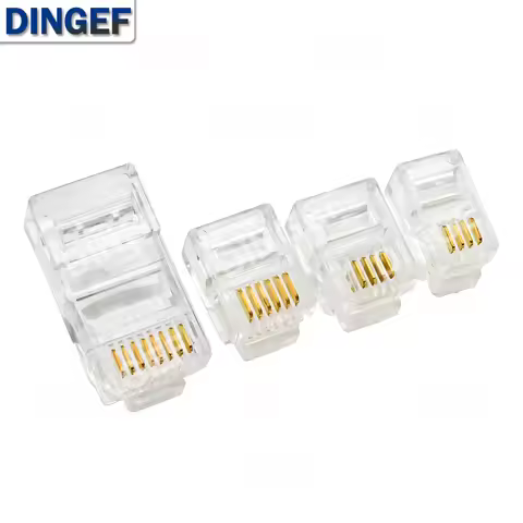 4Pin 6Pin 8Pin Cable End Connectors Plugs telephone connector internet connector RJ9 4P4C RJ11 6P4C 
