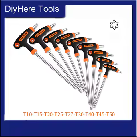 1Pc L-Type Double-End Torx Star Allen Spanner Key Wrench Screwdriver Hand Tools T10 T15 T20 T25 T27 