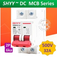 DC Breaker เบรกเกอร์ ยี่ห้อ SHYY สำหรับงานโซล่าเซลล์ พิกัดกระแส 6A/ 10A/ 16A / 20A/ 32A/ 63A สำหรับร