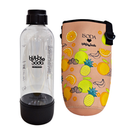 bubble Soda 氣泡水機專用水瓶 + 保冷袋 黑色 1L