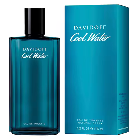 Davidoff Cool Water Men Eau de Toilette, Aromatic Aquatic Fragrance, 125ml 4.2FL OZ Fresh Ocean Scen