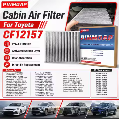PINMOAP Activated Carbon Cabin Air Filter 87139-0R030 72880-FL00A Car Interior AC Filter For Toyota