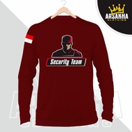 Kaos Lengan Panjang Security Team Satpam Keren Baju Distro Katun Combed 30s by Arsakha Clothing