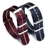 Premium Quality Herringbone 20mm 22mm Seatbelt Watch Band Nylon Nato Strap New Material Military Striped Replacement Watch ✔♝✇