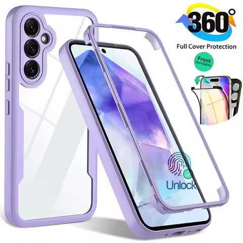 360 Full Cover Screen Protector Phone Cases For Samsung Galaxy A56 A55 5G A35 A36 A16 A15 A54 A53 A3