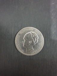 Uang Koin Perak Kuno Belanda 1 Gulden Wilhelmina Tahun 1922