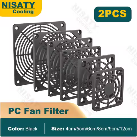 2PCS Ligtweight PC Fan Dust Filter Screen 40mm 50mm 60mm 80mm 90mm120mm Plastic Dustproof Grills Des