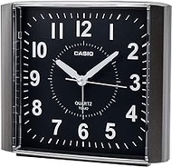 CASIO TQ-482-1JF Alarm Clock, Black, Standard, Analog, Electronic Sound Alarm with Light