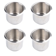 (FRZE) 4Pcs Universal Marine Boat Cup Holder 68X55mm Stainless Steel Drop in Drink Cup Holder for Po
