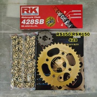 RS150 428 COMBO SET RK JAPAN GOLD CHAIN&SBK/DIAMOND SPROCKET FULL SET