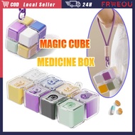 Creative Rubik's Cube Pill Box Weekly Medicine Storage Box Portable Magic Cube Medicine Box