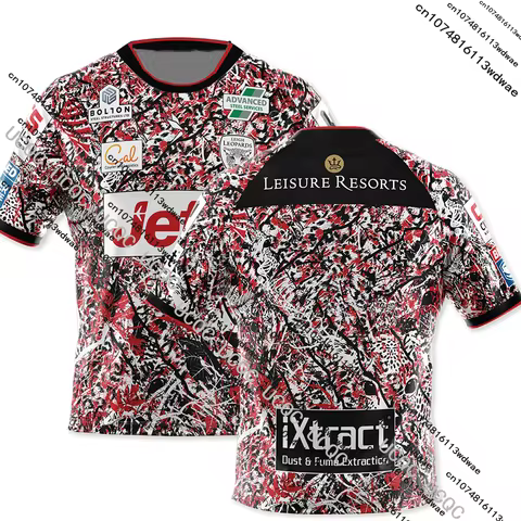 2026 England New Leigh Leopards Rugby Sports Jersey UK Mens British Rugby Fans Casual Quick drying T