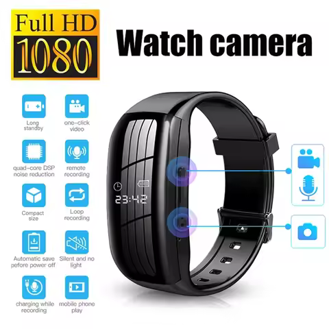 1080P HD Action Camera Professional Recorder Watch Sports Video Voice Protable Watch Mini Cam Suitab