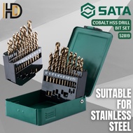 SATA 19 PCS HSS Cobalt Metal & Stainless Steel Drill Bit Set / 52819 / Heavy Duty Metal Drill Bit Se
