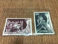 【郵票舞鶴馬】絕對是舊票!用過的舊票! 紀086大陸難胞奔向自由紀念郵票 2全