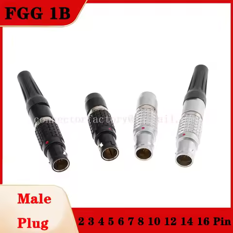 FGG.1B 2 3 4 5 6 7 8 Pin Aviation Metal Circular Push-pull Self-locking Male Plug Cable Connector Fo
