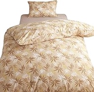 Merry Night FF12114-96 Double-sided Zipper Duvet Cover "Resort Leaf" Beige Single Long Approx. 59.1 