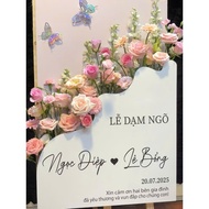 Welcome Board for Flower Arrangement for Wedding Decoration, Dinner, Engagement, Vu Quy Flower Welco