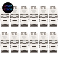 12 Pcs RJ45  Cat7 Cat6A Shielded  Zinc Alloy Module Network  Jack Connector Adapter 10GB Network