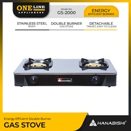 ONELINE Appliances | Hanabishi Double Burner Gas Stove (GS-2000) | Energy Efficient Double Burner Ga