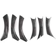 6Pcs ABS Carbon Fiber Inner Door Handle for BMW E90 E91 Pull Cover Trim Set Black Diagonal Weave Pat